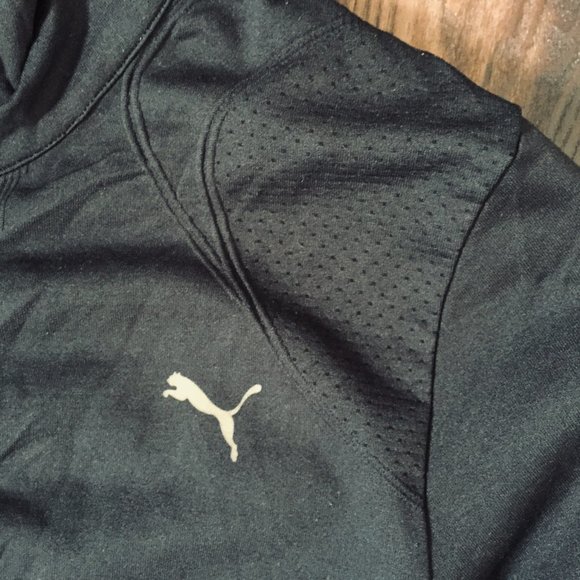 Puma Black Zip Front Workout Running Jacket Size Small - Picture 4 of 6
